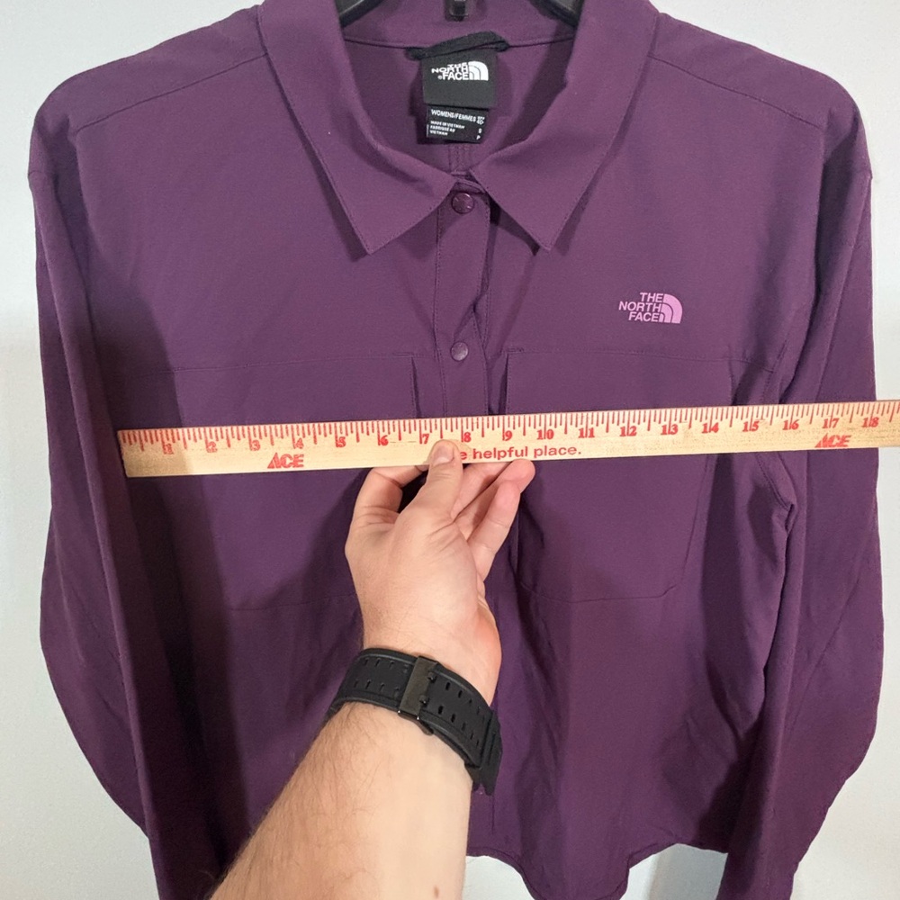The North Face Womens Purple Button Up Shirt Small Outdoor Hiking Top - Picture 8 of 10
